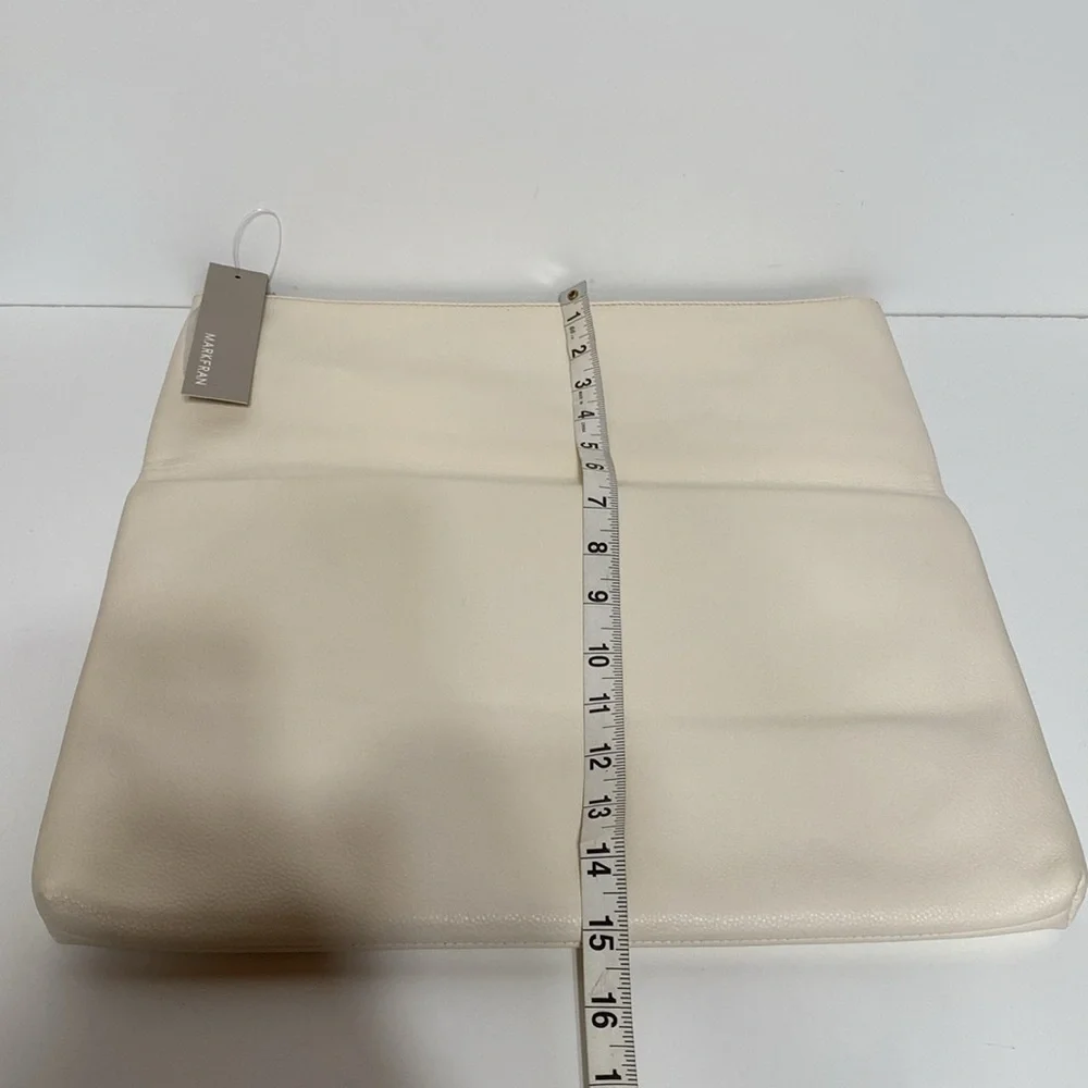 MARKFRAN Oversized Foldover Clutch in Ivory